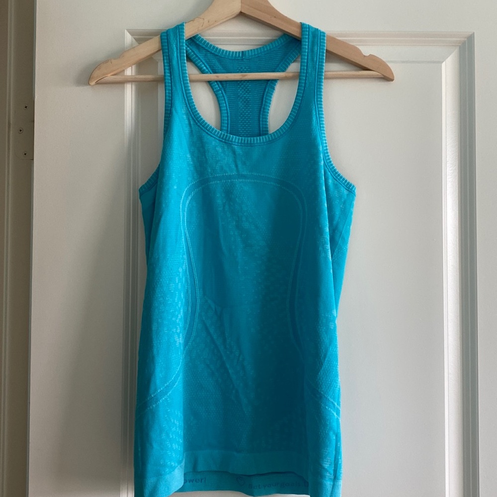 Lululemon Blue Racerback Tank top in size 4